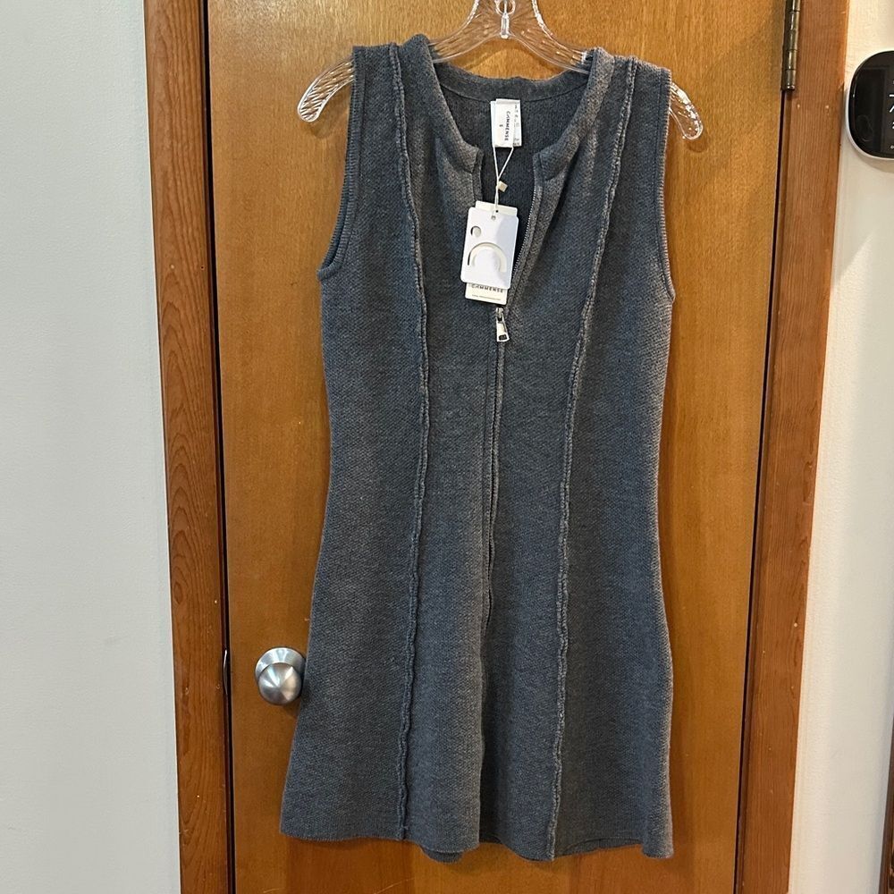 Commense Gray Sleeveless Dress